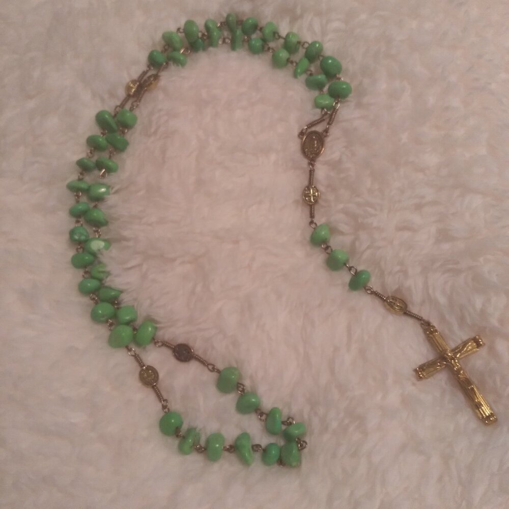 Green gemstone Rosary